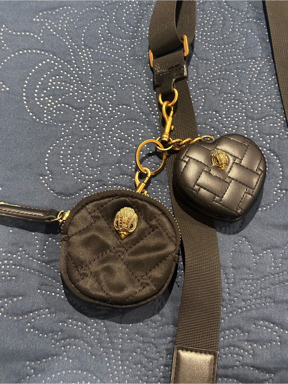 Kurt Geiger Black Quilted Multi-Pouch Crossbody with Gold Hardware - Picture 4 of 11